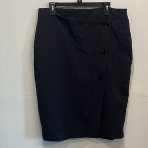 Express Charcoal Button-Accent Pencil Skirt